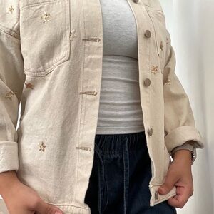 Embroidered Star Beige Jacket
